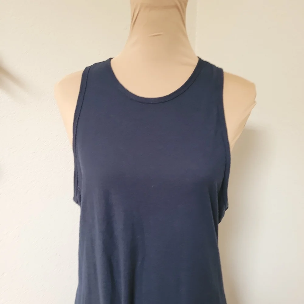 James Perse Navy Racer Back Sleeveless Dress